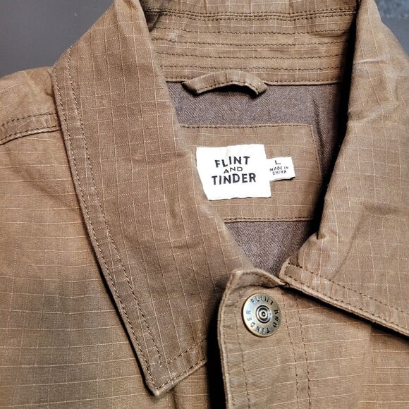 Flint and Tender Waxed Trucker Field Jacket Mens Large Made In China EXCELLENT - Picture 3 of 9
